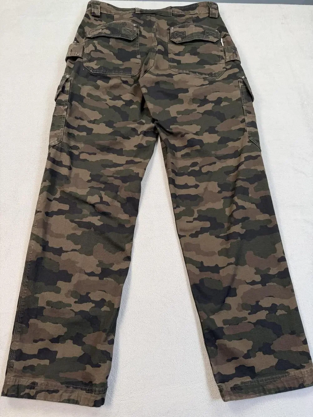 Duluth Trading Co Pants Mens 34x32 Green Camo Flex Fire Hose Cargo Workwear